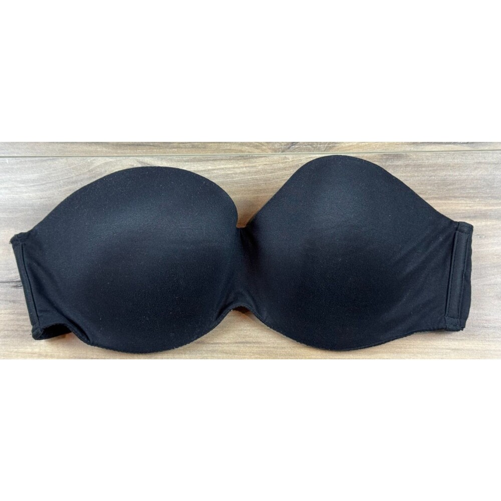 Victoria's Secret Black 34D Body By Victoria Light Lined Strapless Bra No Straps